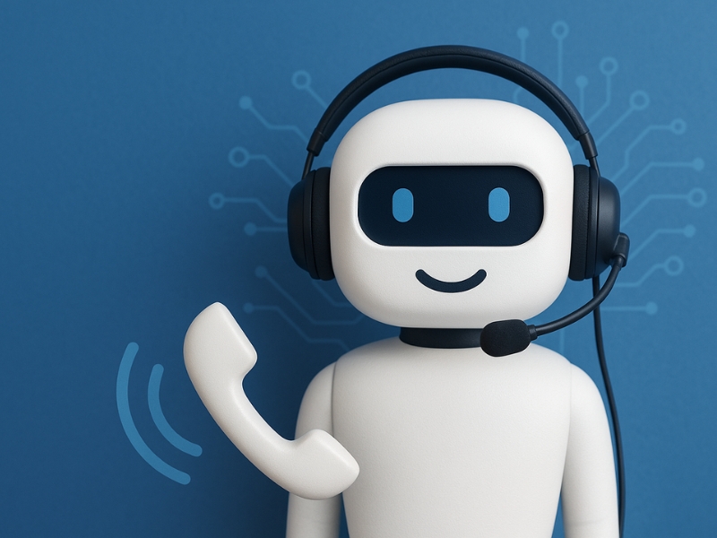 Illustration: KI‑Telefonassistent unterstützt Kundenanrufe